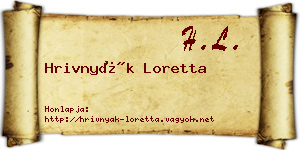 Hrivnyák Loretta névjegykártya